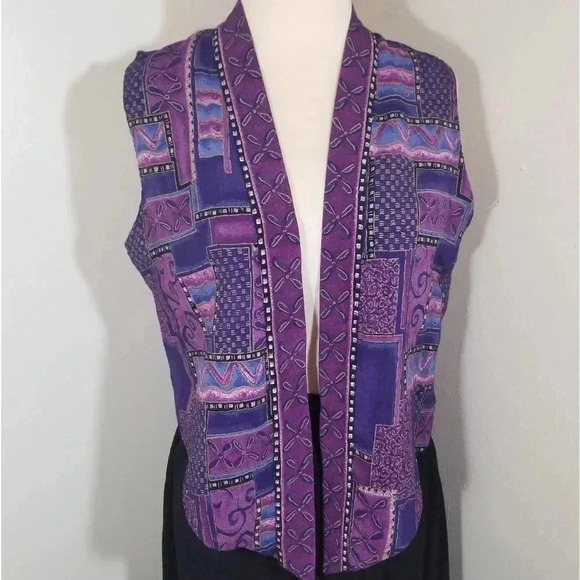 {Red Rock Reflections} SET: Vintage 90s Patchwork Ruffled Skirt & Vest - Picture 2 of 15